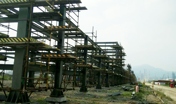重钢构件中海油惠炼二期公用工程区--管廊图幅18南北向钢结构工程